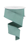 Solid Diagonal Weave Wired Edge Ribbon, 10 Yards (1.5 Inch, Sage Green)