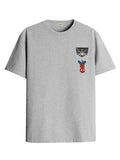 ADRO Tshirt for Men | Anime T Shirt for Men | 100% Cotton Tshirt | Graphic Printed T-Shirt | Chest Printed Tshirt | Spiderman Tshirt | T-Shirts| RN24-STICK-SPID-GR-L Grey,Grey