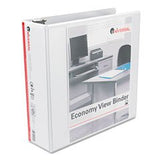 Universal Office Products 20992 Round Ring Economy Vinyl View Binder, 3 Capacity, White