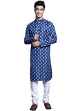 Jompers Men'S Cotton Floral Printed Kurta Pyjama Set (Navy, L)