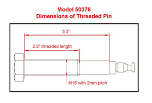 MaxxHaul 50376 Threaded Hitch Locking Pin for MaxxHaul Models 70210, 50250 & 50606 Bike Racks with Compatible Parts ONLY, M16 Th