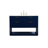Elegant Decor Larkin 48 Solid Wood Mdf Single Bathroom Vanity In Blue