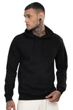 Adro Men'S Cotton Neck Hooded Sweatshirt (H24-M-Pln-Bl_Black
