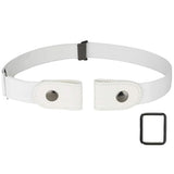 Woodonick Buckle Free Elastic Adjustable Belt For Women & Men Comfortable No Buckle Invisible Stretch Belts For Jeans Pants (Whi