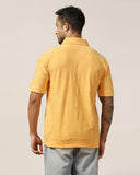 Leriya Fashion Mens T Shirt | Textured T Shirts For Men| Oversized T-Shirt For Men (Small, Yellow)