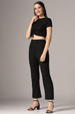 Toplot Co Ord Set For Women Solid Top And Bottom (Top-Pant-5138-Black-Xl),Black,,B0CGNQL251