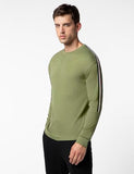 Fyltr Men'S Casual Drop Shoulder Full Sleeve T-Shirt With Knitted Tape Sleeve Detail,Oceanic Olive,Oceanic Olive,2Xl