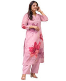 Gosriki Women'S Rayon Viscose Straight Printed Kurta With Pant (Susan Pink-Vks05-Gs_Xl_Pink_X-Large),Pink,,B0F8QCMBKM