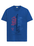 Adro Guitar Design Printed T-Shirt For Men - 100% Cotton, Regular Fit, Soft Breathable Fabric | Rn23-M-Gtr-Rb-M Royal Blue