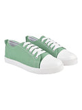 Shoetopia Smart Casual Lace-Up Green Sneakers For Women & Girls,Green,7,B0C5R8QL96