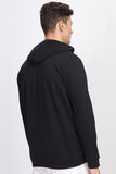 Adro Men'S Cotton Neck Hooded Sweatshirt (Zhh-24-Pln-Bl_Black