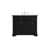 Elegant Decor Indoor Modern Under Sink Bathroom Fixtures Storage Organizer Cabinet 48 Inch Single Bathroom Vanity - White