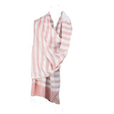 Cashmere Craft WomenS Stole Scarf Wrap Shawl Stripes Summer/Winter (Ov20_Coral/Off White_Free Size)