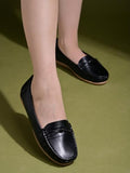 Shoetopia Upper Bow Detailed Black Loafers For Women & Gilrs /Eu38,Black,5,B0DJJWV91V