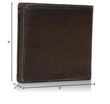 Frye mens Logan Antique Pull Up Billfold Leather wallets, Dark Brown, One Size US