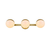 Living District Majesty 3-Light Metal Bath Sconce In Brass/Frosted White