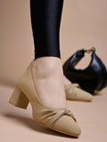 Shoetopia Rhinestone Decor Pointed Toe Stylish Beige Pumps For Women & Girls /Eu38,Beige,5,B0DRJFHC5N