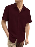 Dhruvi Trendz Mens Polly Cotton Men'S Casual Shirt Regular Fit Casual (Dt-Ms-6131_Maroon_M)