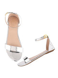 Shoetopia Stylish Embellished Silver Flat Sandals For Women & Girls /Eu41,Silver,8,B0DK745V44