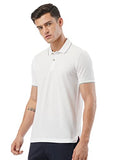 Fyltr Men'S Slim Fit Polo T-Shirt With Contrast Tipping Collar - Soft Handfeel,Wicked White,Wicked White,Xl