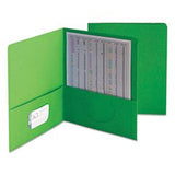 Smead TwoPocket Portfolio, Embossed Leather Grain Paper, 100Sheet Capacity, Green