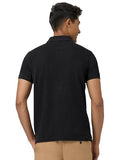 Xyxx Men'S Cotton Solid Regular Fit Shirt (Xy_Cr14_Polo Tshirt_1_Black