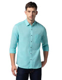 FYLTR Men's Solid Regular Fit Shirt (FYLSS23MS-015_Sea Spray,Sea Spray