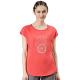Enamor Women'S Slim T-Shirt (E131_Candy Red Universe Graphic S)