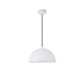 Living District Forte 1-Light Mid-Century Metal Pendant In White