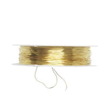 ATORSE 4x1 Roll 22m Iron Wire for Jewelry Making DIY Bridal Hair Jewelry 0.3mm Gold