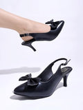Shoetopia Pointed Toe And Bow Detailed Black Pumps For Women & Girls /Uk8-Eu41,Black,8,B0CKW5GZ3D