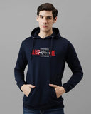 Adro Men'S Cotton Blend Neck Hooded Sweatshirt (H24-Spt-Nb-S_Navy Blue)