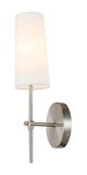 Living District Mel 1-Light Metal & Fabric Wall Sconce In Burnished Nickel/White