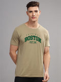 Adro Mens Printed T Shirt - Premium Cotton Graphic Printed Tshirt - Beige T-Shirt - Rn24-Bost-Be-Xl