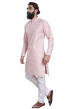 Divisive Men'S Printed Cotton Silk Blend Only Slim Fit Kurta (Dkrt218_Xl_Peach)