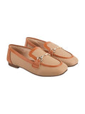Shoetopia Buckle Detailed Tan Loafers For Women & Gilrs /Eu42,Tan,9,B0F7LX2PBH