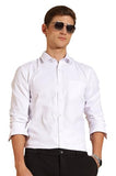 Fyltr Men'S Slim Fit Shirt - Dobby Self Design | Full Sleeve | Functional Patch Pocket | White Formal Shirts For Men,Moonlit White-Diamon,Moonlit White-Diamond,S