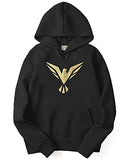 Adro Men'S Cotton Neck Hooded Sweatshirt (H20-Gl-Bir-Bl_Black_S)