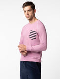 FYLTR Men's Casual Raglan Sleeve Sweatshirt with Pocket Detail - Full Sleeve | Rib Hem & Cuff | Casual Winterwear for Men Peony Pink,Peony Pink