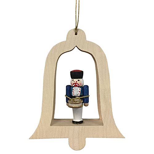 Alexander Taron 13439 Richard Glaesser Ornaments-Drummer In Bell-3.25' H X 2.5' W X 1' D, Brown