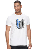 Adro Mens Attack On Titan Cotton T-Shirt (Xl, White)
