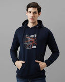 Adro Men'S Cotton Blend Neck Hooded Sweatshirt (H24-Bcl-Nb_Navy Blue,Navy BlueApparel,L