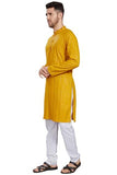 Divisive Men'S Embroidered Cotton Blend Only Slim Fit Kurta (Dkrt383_M_Mustard)