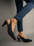 Shoetopia Women & Girls Elegant Suede Pointy Toe Pumps/Belly-251/Blue/Uk4,Blue,4,B0BPC7ZVTH