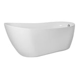 Elegant Decor Indoor Modern 70 Inch Soaking Single Slipper Bathtub In Glossy White