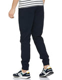 FYLTR Men's Taper Fit Stretch Cotton Joggers with Elasticated Waistband & Drawstrings,Blue Beats
