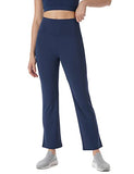 PUMPD Womens Stretchable All-Purpose Flare Pants -Lightweight Anti-Odor Squat Proof Dry Tech Ultra Soft Seams,Moody Blue
