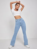 Toplot High Waist Flare Leg Jeans (Jeans-5155-Sky-28),Sky,28,B0CVB75JSX