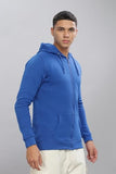 Adro Men'S Cotton Neck Hooded Sweatshirt (Zhh-24-Pln-Rb_Royal Blue