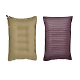 Rav Pack Of 1 Brown Color Soft Cotton Travelling Air Pillow With Cover Compact And Lightweight Pillow, Neck Support Headrest Pil